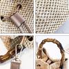 Женская сумка, винтажная пляжная сумка в стиле ретро, ​​соломенная веревка, вязаная сумка-ведро, сумка-мессенджер