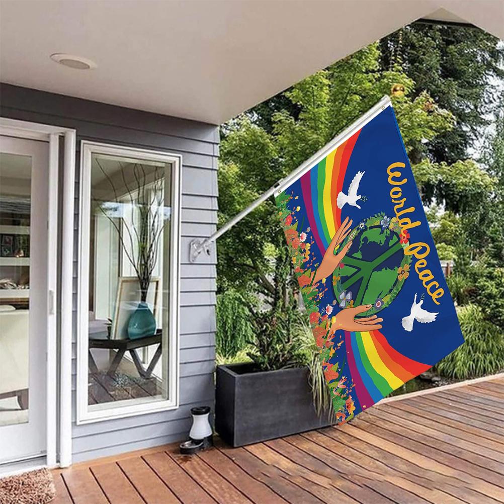 World Peace Flag Polyester Large Banners 90*150CM Fade Resistant Flags Perfect for Home Outdoor