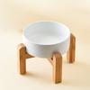 1800ml Elevated Ceramic Cat Bowl Raised Pet Food Bowl with Wooden Stand Anti Vomiting Dog Water Food Dish for Cats Small And Medium Dogs
