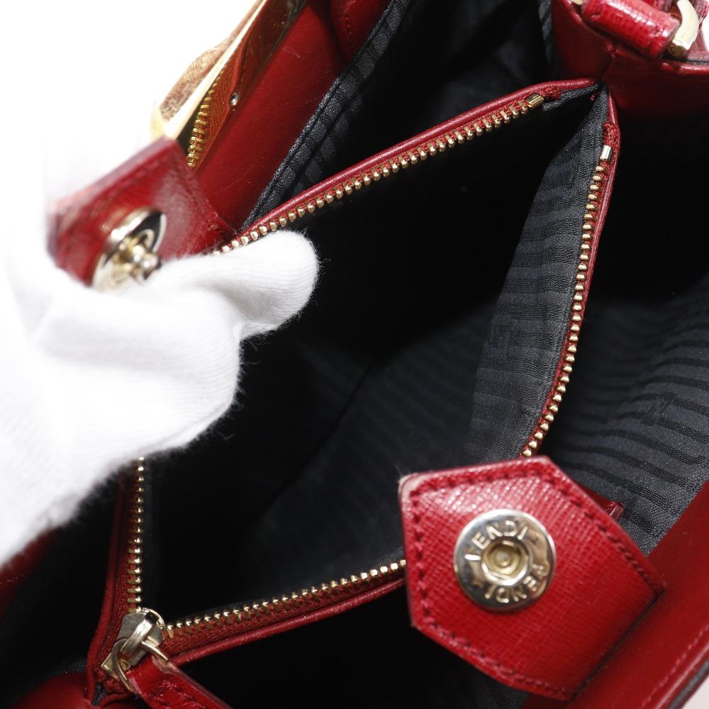 FENDI Petite to Jules Handbag 8BH253 2WAYShoulder Red leather Women Used