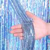 Party Decoration Luxury Crystal Curtain Flash Line Shiny Tassel String Door Curtain Window Room Divider Home Decoration