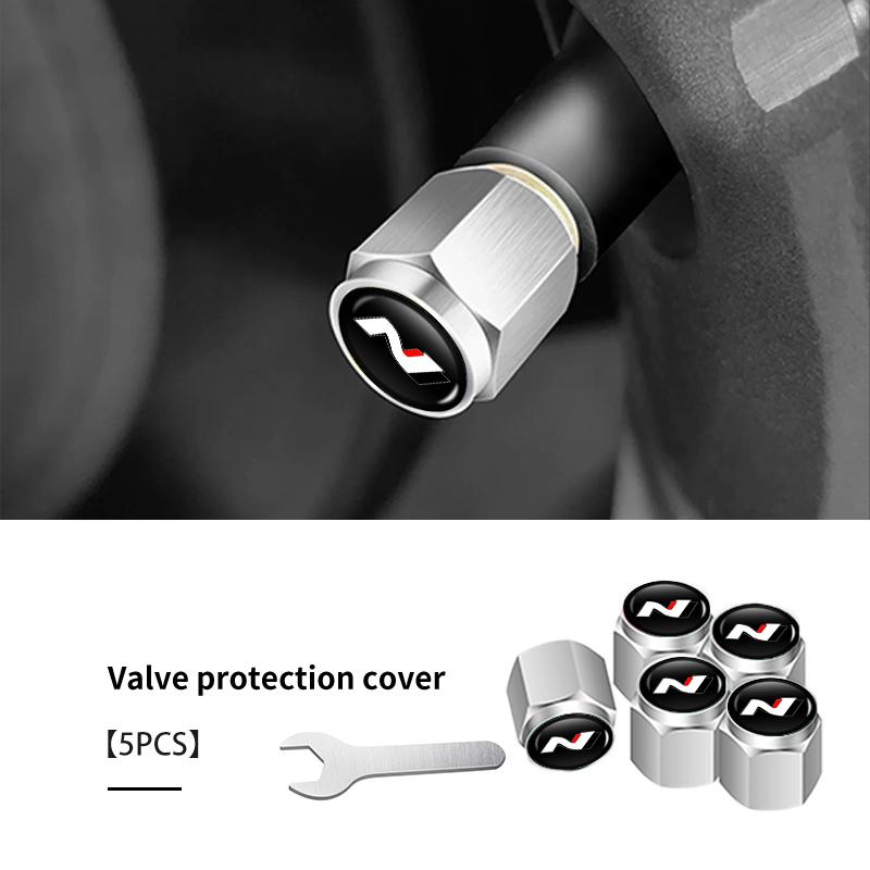 5pcs Car Wheel Tire Air Valve Protection Cap Dust Stem Cover For Hyundai Sonata i30 i20 Tucson Elantra Kona N Line u1