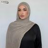 New Arrival Crinkle Rayon Hijab Women Muslim Scarf Shawls Solid Headscarf Wraps Big Size Plain Islamic Turban Headbands Foulard