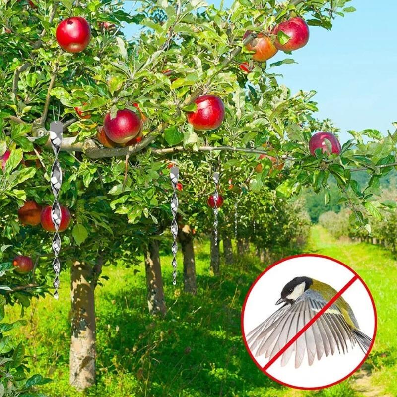 8 шт. отпугиватель птиц светоотражающие стержни 30 см отпугиватель птиц спиральный вращающийся стержень подвесные украшения для домашнего садового декора