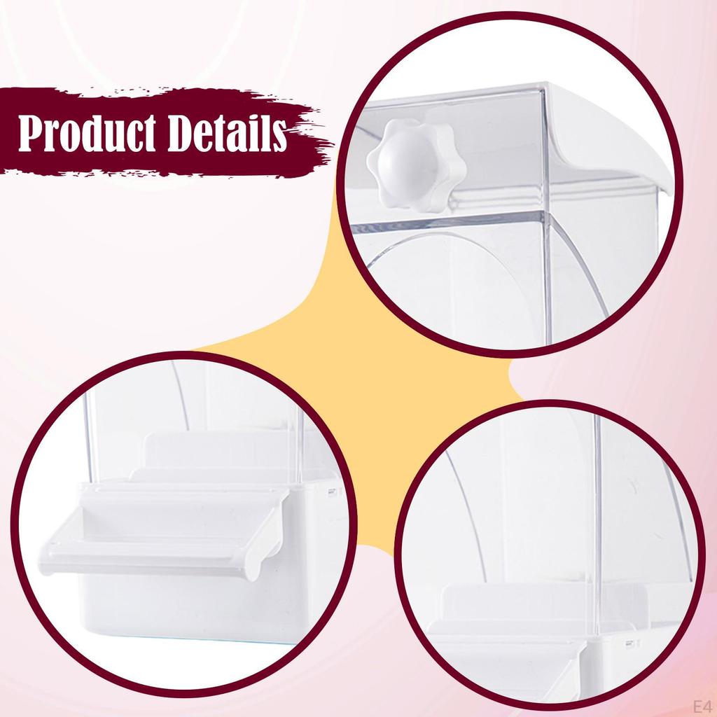 Автоматическая кормушка для птичьей клетки с большим контейнером для хранения и миской для волнистых попугайчиков, канареек