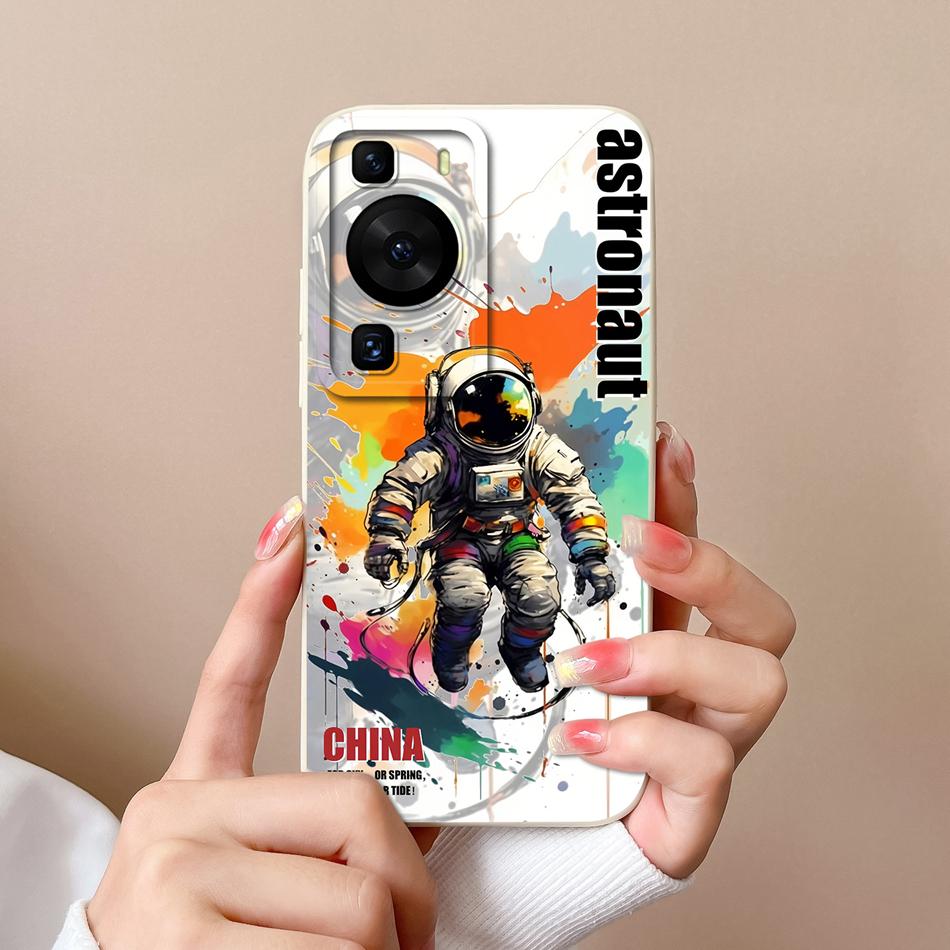 For Huawei P60 Pro Art Phone Case Cute Design Soft Liquid Silicone Back Cover For HuaweiP60 P 60 Anti Drop Durable Bumper Funda