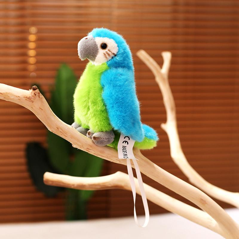 1Pc 12Cm Cute Plush Parrot Toys With Adsorbable Magnet Lifelike Parrot Dolls Funny Birthday Party Decoration Gift