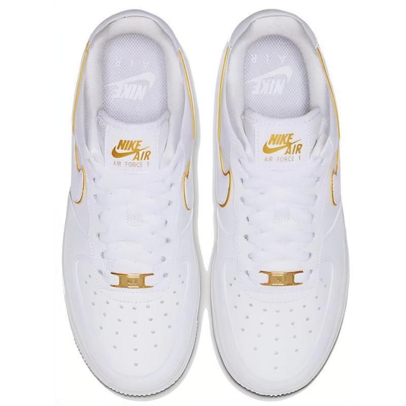 Nike Air Force 1 Low White Gold Swoosh Women's Sneakers AO2132-102