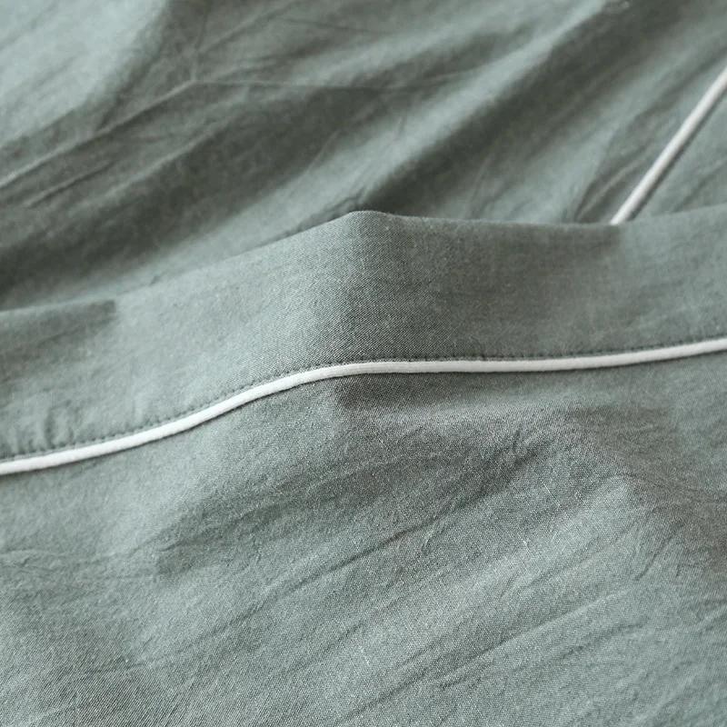 Весна/Осень Кимоно Мужская Пижама Мужская Одежда Для Сна Мужской Тонкий Девятый Рукав Шнуровка Топ + Брюки Свободный Двухсекционный Домашний Костюм