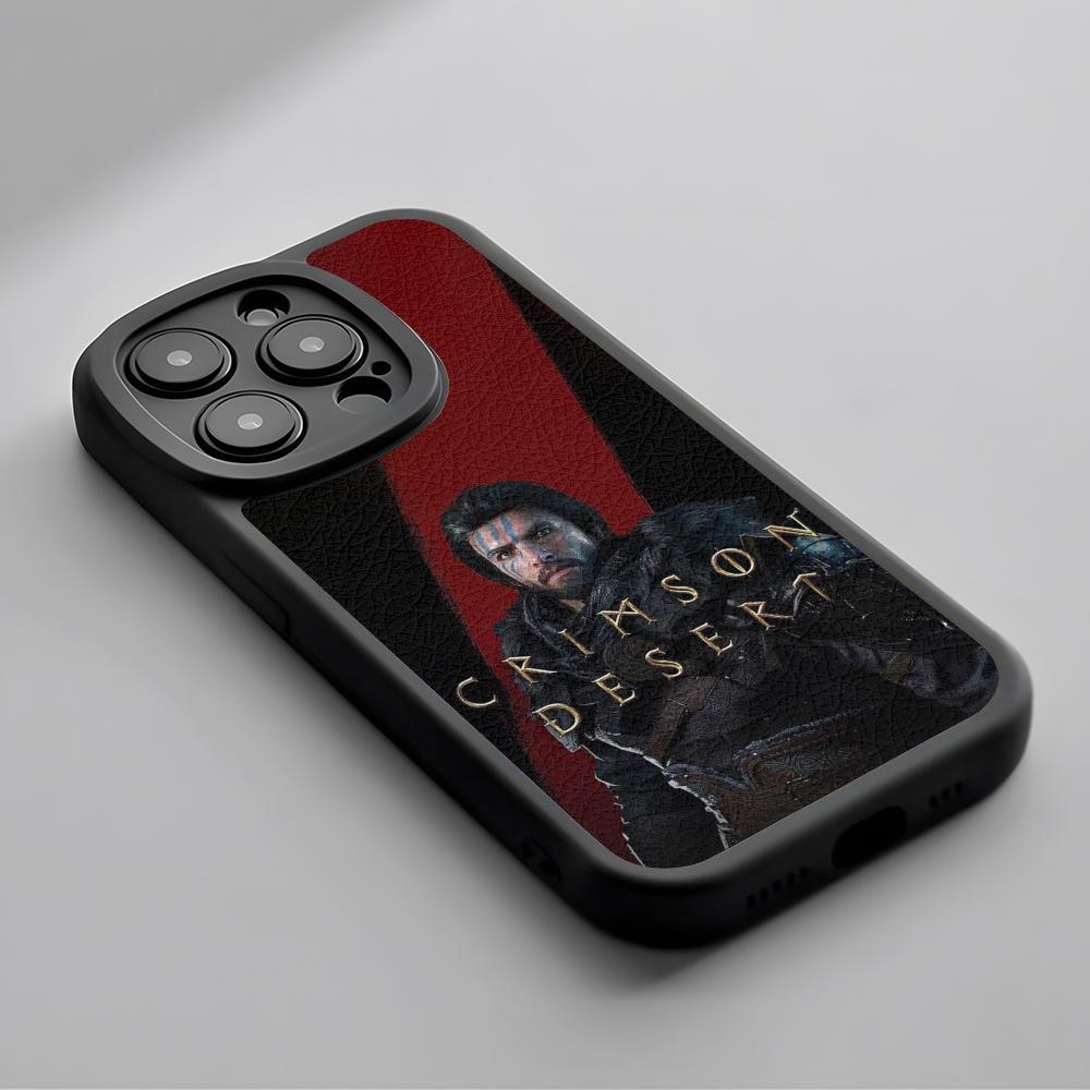 Hot game Crimson Desert poster Phone Case For iPhone 16 15 14 13 12 11 Plus Pro Max Lambskin Silicone Cover black