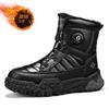 Новые Изысканные Мужские Ботинки Зимние Толстая Подошва Высокий Верх Морозостойкие Снежные Ботинки с Толстым Вельветом и Теплые Хлопковые Ботинки