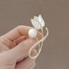 Temperament High-End Imitation Fritillary Brooch Pearl Tulip Exquisite Flower Pin Luxury Elegant Coat Accessories Corsage