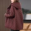 Women's 2024 Winter Quilted Cotton Coat with Hood - Mid-Length, Loose Fit for Middle-Aged and Elderly