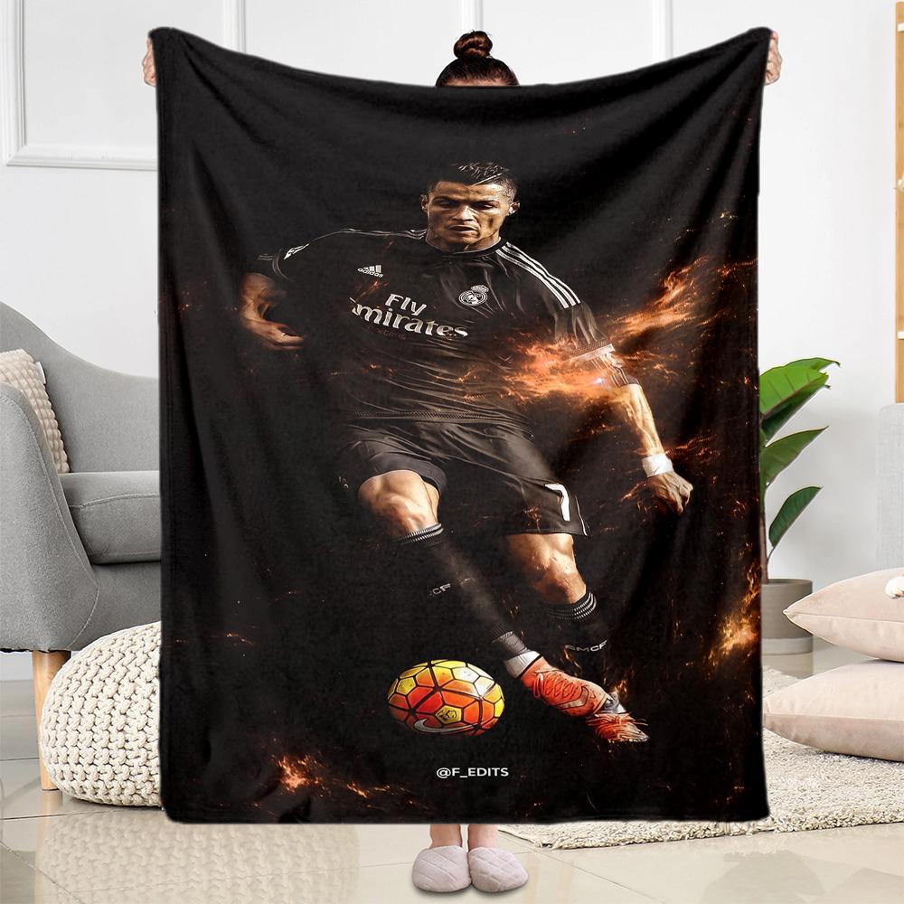 Ronaldo's Legacy Football Blanket Soft & Cozy Perfect for Sofa Chair Office for All Occasions Warmthful Decor
