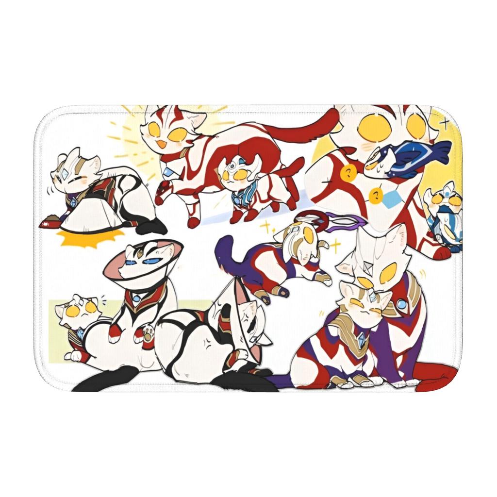 Ultramanes Anime Front Door Mat Anti-Slip Indoor Welcome Quick Dry Doormat Living Room Entrance Rug Carpet Footpad
