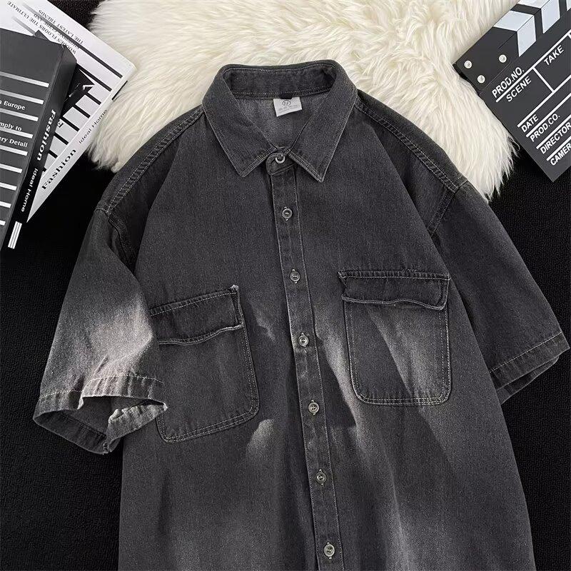 Мужская рубашка с короткими рукавами, дизайнерская, нишевая, летняя, трендовая, универсальная, красивая, повседневная