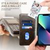 Кожаный чехол-книжка со слотами для карт для iPhone 14 Pro Max 12 Mini, стиль кошелька, защитная обложка, силиконовая задняя панель