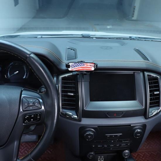 Автомобильный держатель телефона на приборную панель с креплением в виде флага США для Ford Ranger 15-21