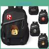 Рюкзак для печати игры Roblox, холщовый, для студентов, дорожный рюкзак со звездным фоном и большой вместимостью