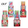 Ornament Storage for Home 3Pcs Christmas Stackable Gift Box, Layered Cube Plastic Boxes with Santa Xmas Ornaments Snowman Reindeer, Tabletop