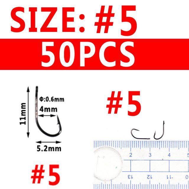 Стальные крючки для рыбалки, 50 шт