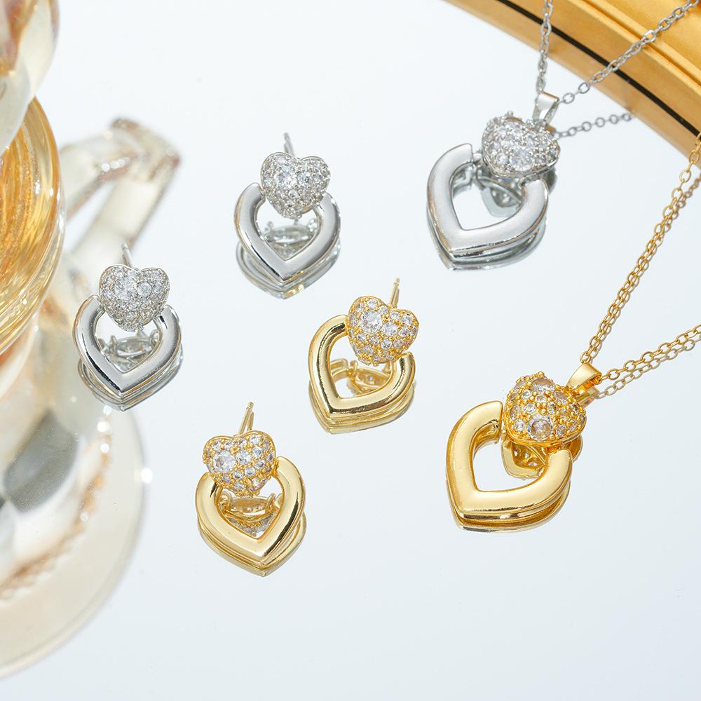 Ожерелье для женщин, любящих Zircon, нишевое, легкая роскошь, новый стиль, дизайн, набор серег-гвоздиков