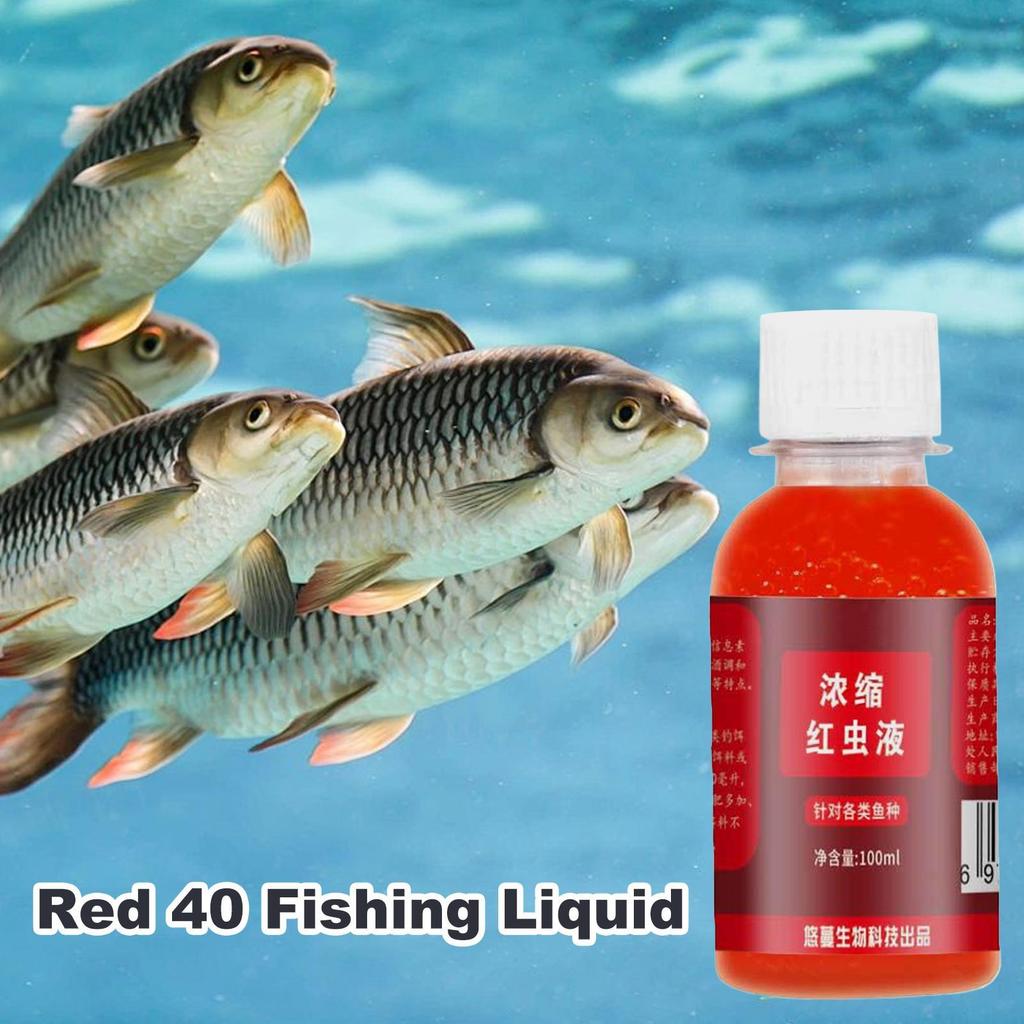 Fish Attractant Saltwater 100ml Red Worm Bait Liquid Concentrated Fishing Bait Additive for Lake River Pond Sea Trout Perch Cod
