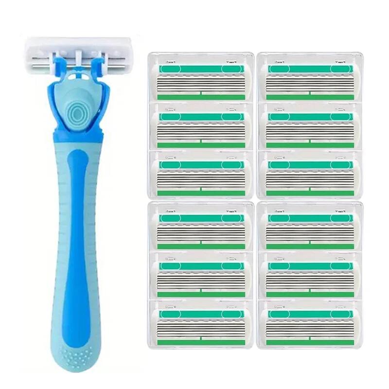 6-слойный женский нож для удаления волос, съемное и сменное лезвие для соскабливания волос, подходит для удаления волос на теле у женщин