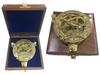 Vintage Brass Compass Sundial with Sheesham Wooden Box