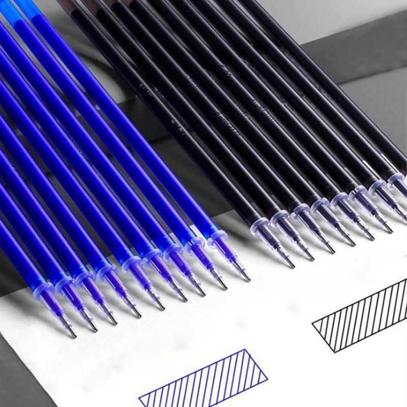 100 шт./лот, гелевая ручка 0,5 мм, набор стираемых стержней для ручек, набор синих, черных чернил, стержень для ручек