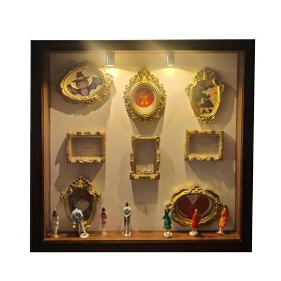 DIY Mini Museum Silhouette Box with Light Custom Photo Memory Display Case Personalized DIY Shadow Box Frame Kit with Mini Frames for Anniversary Home