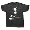 Funny DJ Mona Lisa Graphic T Shirts Men Women Pure Cotton Humor Streetwear Tee Shirt Short Sleeve Unisex Loose Clothing
