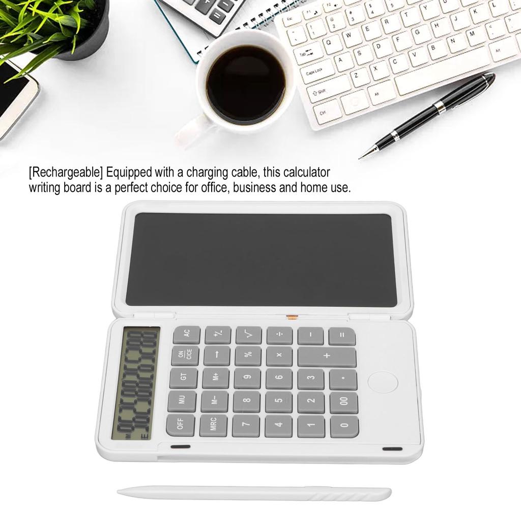 Calculator Writing Tablet 6.5in LCD Chargeable Portable Paperless Drawing Handwriting Board