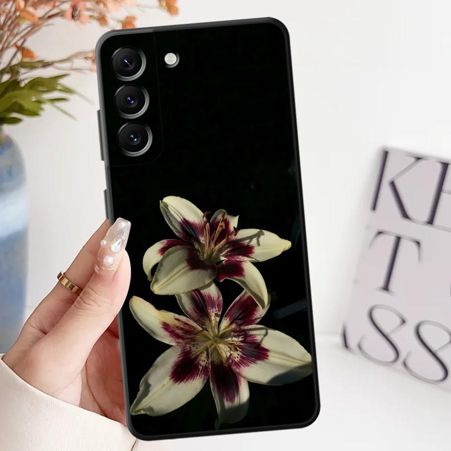 Чехол для телефона Samsung Galaxy A26 A72 A23 A22 A25 A71 A32 A53 A35 A55 A41 A24 A52 A36 A73 A51 с принтом цветов лилии и орхидеи