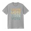 Mens Retro Vote Vintage Colors Round Neck T Shirt Black 4X Large vintage Washed homme streetwear Comfortable Soft Versatile