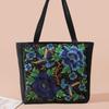 Flower Embroidery Canvas Tote Bag, Ethnic Style Shoulder Bag, Large Capacity Handbag For Women KTY