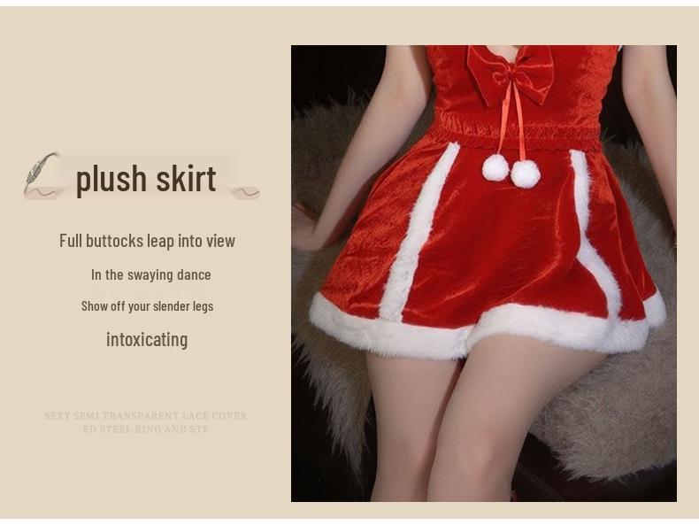 Кукла Любовь Рождественское Красное Бархатное Белье Ночная Сорочка для Новогоднего Маскарада Ролевой Игры