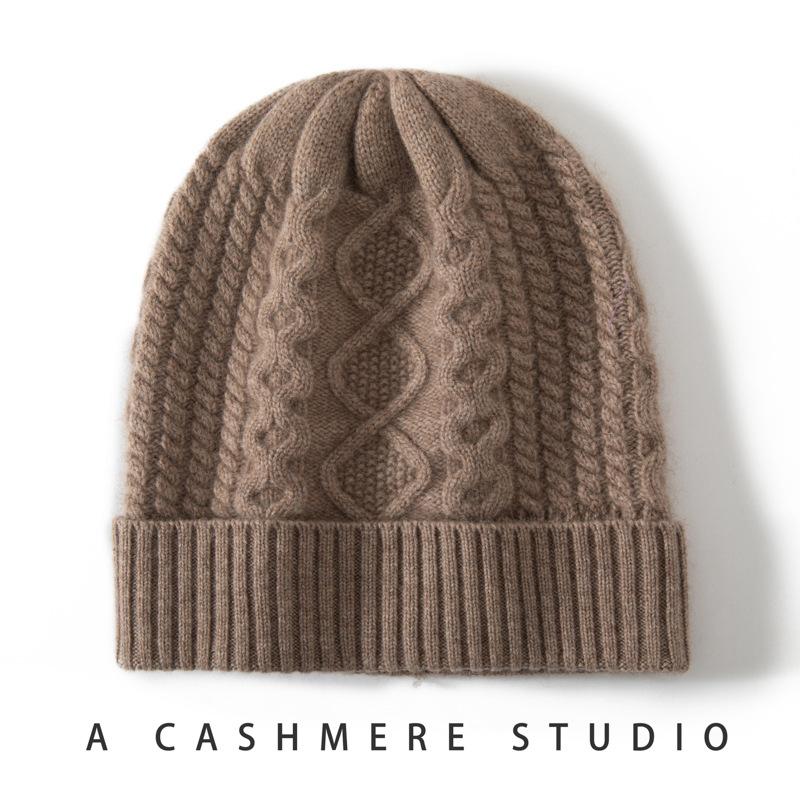 Thickened Cashmere Hat Women's Solid Color Versatile Wool Hat Warm Hat Ear Protector Hat Stacking Hat Outdoor Riding Cold Hat