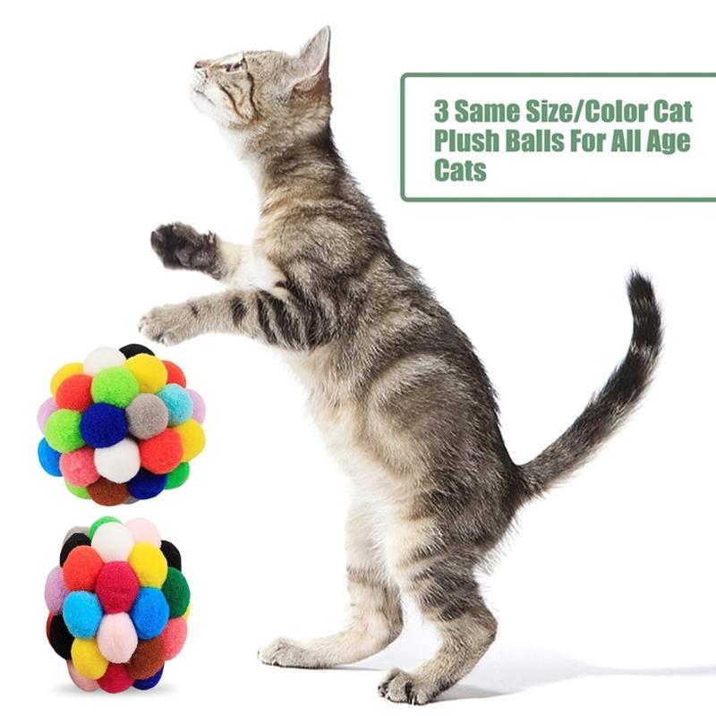 Мультяшная игрушка котенок Цветная игрушка Кошки Игрушка для котенка Форма шара Мяч для тренировок