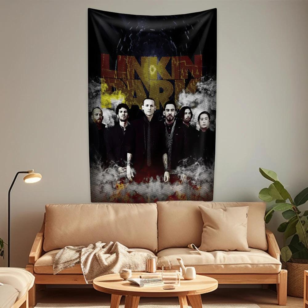 Гобелен Рок-н-ролл Музыка Linkin Park Рок-группа Домашнее украшение Настенное украшение Спальня Общежитие Фоновая ткань Декор для концерта