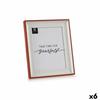 Photo Frame - Red and White - Plastic - 6 Units - Protective Glass