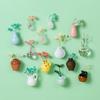Mini Vase Refrigerator Magnet with Dried Flower Home Office Kitchen Locker Fridge 3D Miniature Flower Vase Magnetic Decoration Ornament