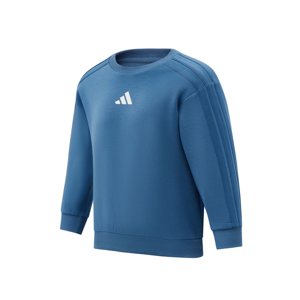 adidas Полосатый Пуловер Круглый Вырез Длинный Рукав Детские Топы KW1209