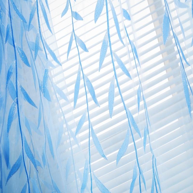 Занавески из пряжи с рисунком «Ива», затемняющие, для окна, светофильтрующие, домашнее украшение для гостиной, спальни, столовой, мягкое полупрозрачное оконное убранство