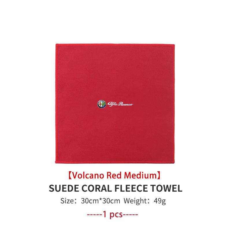 For Alfa Romeo Microfiber Towel Car Wash Cloth Soft Auto Cleaning Rag GT Stelvio F1 Brera Volante Tonale Gloria Disco