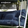 4-Piece Seat Cushion Set, 150x50 cm Water-Repellent Chair Cushions with Ties, 10cm Thick Navy Blue