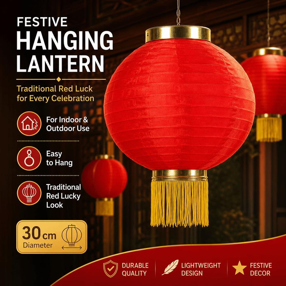 Round Shape Chinese Lantern Red Hanging Lantern for Wedding Party Decorations