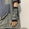 Long Fingerless Gloves Black Punk Cuff for Women Gothic Lolita Girls Men Hip-hop Glove Elbow Stretch Winter Arm Warmer Mitten