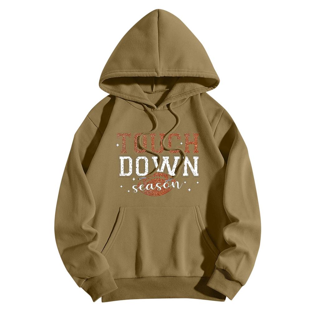 Толстовки для девочек-подростков с длинным рукавом и принтом букв, повседневные графические толстовки с капюшоном, пуловер с завязками, симпатичная толстовка большого размера