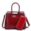 2025 новая мода плечевая лакированная кожа простая мода платиновая сумка мать и дитя женская сумка крокодиловый узор сумочка